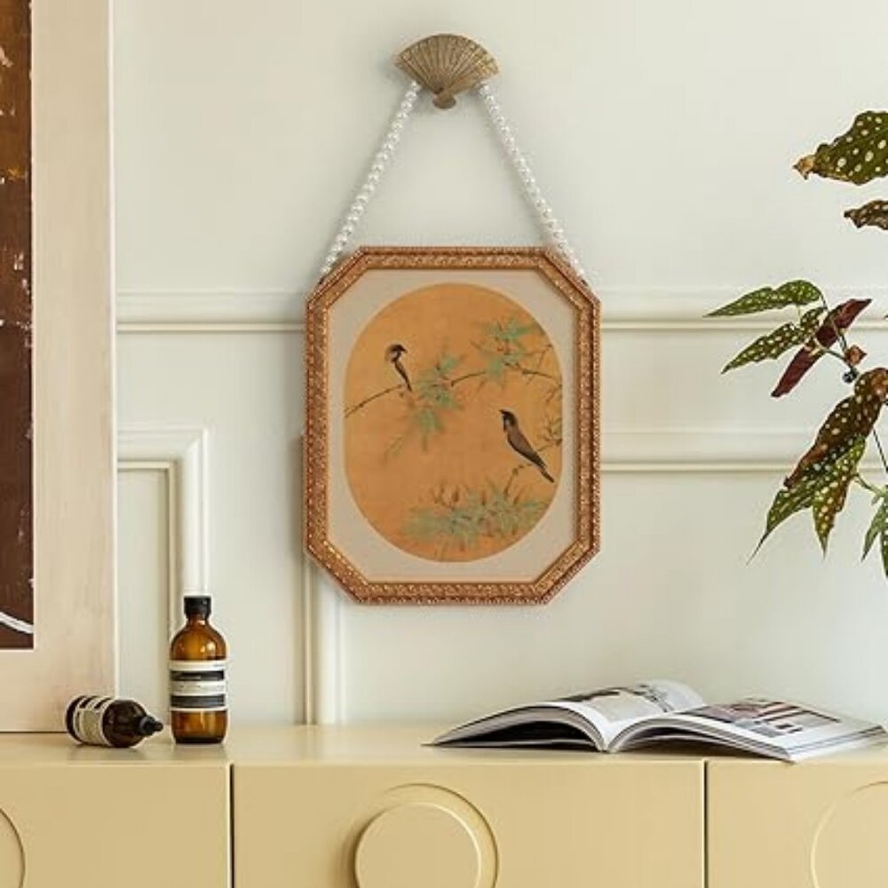 NIB. Framed Fabric Wall Art Painting Repo.